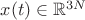 $x(t) \in \mathbb{R}^{3N}$