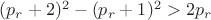 $(p_{r}+2)^2 - (p_{r}+1)^2 > 2p_{r}$