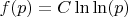 $f(p)=C\ln\ln(p)$
