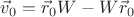 $\vec v_0 =\vec r_0W - W\vec r_0$