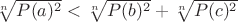 $\sqrt[n]{P(a)^2}<\sqrt[n]{P(b)^2}+\sqrt[n]{P(c)^2}$