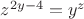 $z^{2y-4}=y^z$