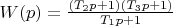 $W(p)=\frac{(T_2 p + 1)(T_3 p + 1)}{T_1 p + 1}$