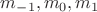 $m_{-1},m_0,m_1$