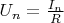 $U_{n}=\frac {I_{n}}{R}$