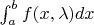 $\int_{a}^{b} f(x,\lambda) dx$