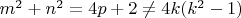 $m^2+n^2=4p+2\neq4k(k^2-1)$
