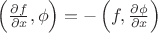 $\left(\frac{\partial
f}{\partial x},\phi\right)=-\left(f,\frac{\partial \phi}{\partial
x}\right)$