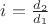 $i=\frac{d_2}{d_1}$