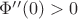 $\Phi''(0) > 0$