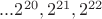 $... 2^{20},2^{21},2^{22}$