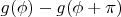 $g(\phi)-g(\phi+\pi)$