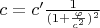 $c=c^\prime \frac{1}{(1+\frac{\varphi}{c^2})^2}$