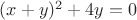 $(x+y)^2+4y=0$