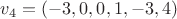 $v_4=(-3,0,0,1,-3,4)$