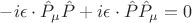 $-i\epsilon\cdot\hat{P}_\mu\hat{P}+i\epsilon\cdot\hat{P}\hat{P}_\mu=0$