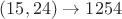 $(15,24)\to1254$
