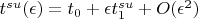 $t^{su}(\epsilon)=t_0+\epsilon t_1^{su}+O(\epsilon^2)$