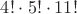 $4!\cdot 5!\cdot 11!$