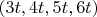 $(3t, 4t, 5t, 6t)$