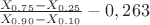 $\frac {X_{0.75}- X_{0.25}}{ X_{0.90}- X_{0.10}} - 0,263$