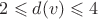 $2\leqslant d(v)\leqslant 4$ $2\leqslant d(v)\leqslant 4$