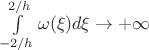 $\int\limits_{-2/h}^{2/h}\omega(\xi)d\xi\rightarrow+\infty$