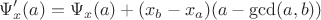 $$\Psi'_x(a)=\Psi_x(a)+(x_b-x_a)(a-\gcd(a,b))$$