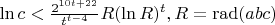 $\ln c<\frac{2^{10t+22}}{t^{t-4}}R(\ln R)^t, R=\mathop{\rm rad}(abc)$
