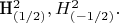 H_{(1/2)}^2, H_{(-1/2)}^2.