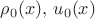 $\rho_0(x), \, u_0(x)$