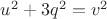 $u^2+3q^2=v^2$