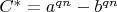 $C^*=a^{qn}-b^{qn}$