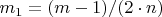 $m_1=(m-1)/(2\cdot n)$