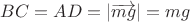 $BC=AD=|\overrightarrow{mg}|=mg