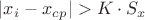 $|x_i - x_c_p | > K \cdot S_x$