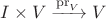 $I\times V\xrightarrow{\mathrm{pr}_V}V$
