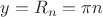 $y=R_n=\pi n$