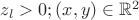$z_{l} > 0; (x, y) \in \mathbb{R}^2$