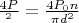 $\frac{4P}{\piA^2}=\frac{4P_0 n}{\pi d^2}$