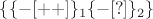 $\{\{-[++]\}_1\{-[?]\}_2\}$