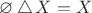 $\varnothing \mathop{\triangle} X = X$