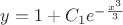 $y=1+C_1e^{-\frac{x^3}3}$