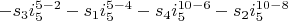 $-s_3 i_5^{5-2}-s_1 i_5^{5-4}-s_4 i_5^{10-6}-s_2 i_5^{10-8}$