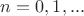 $n=0, 1, ...$