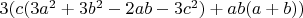 $3(c(3a^2+3b^2-2ab-3c^2)+ab(a+b))$