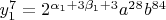 $\[y_1^7  = 2^{\alpha _1  + 3\beta _1  + 3} a^{28} b^{84} \]$