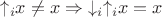 ${\uparrow_i} x\ne x\Rightarrow {\downarrow_i\uparrow_i} x = x$