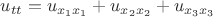 $u_{tt} = u_{x_1x_1} + u_{x_2x_2} + u_{x_3x_3}$