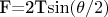 F=2T\sin(\theta/2)